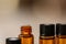 Closeup shot of 1ml amber essential oil vials