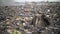 Closeup shot of abandoned trash on a polluted sea shore in Accra, Ghana