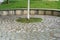 Closeup shot of an abstract background of cobblestone in the park