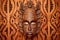 closeup shot of african tribal mask on wall