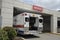 Closeup shot of an ambulance at a hospital emergency room entrance in Missouri