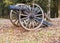 Closeup shot of an American Civil War confederate cannon in Tennessee, United States