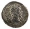Closeup shot of an ancient Roman silver denarius coin of Emperor Septimius Severus, obverse