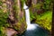 Closeup shot of a babbling waterfall in rocks