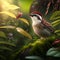 A closeup shot of a beautiful sparrow bird in the forest Generative AI