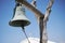 Closeup shot of a bell in Panagia Church, Nikouria,  Amorgos island, Greece