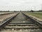 Closeup shot of  Birkenau Jewish ramp in Auschwitz