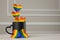 Closeup shot of a black mug with rainbow hearts colors for the LGBTQ community