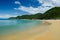 Closeup shot of the blue sea from the Abel Tasman Track, New Zealand