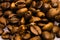 Closeup shot of a bunch of coffee beans