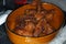 Closeup shot of a bunch of homemade delicious chicken wings in a bowl