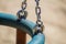 Closeup shot of a children swing on a playground