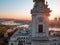 Closeup shot of a clock on a beautiful cathedral Saborna crkva in Belgrade during sunset