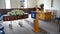 Closeup shot of a colorful casket in a hearse or chapel before funeral or burial at cemetery