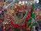 closeup shot of colorful handmade jhalar used for decoration in Deepawali festival
