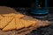 Closeup shot of crackers on a kitchen table