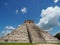 Closeup shot of El Castillo pyramid in Mexico