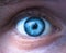 Closeup shot of an emotional blue eye of a human