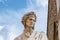 Closeup shot of the famous white marble monument of Dante Alighieri in Florence