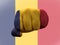 Closeup shot of a flag of Chad painted on male fist
