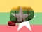 Closeup shot of a flag of Myanmar painted on male fist