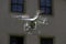 Closeup shot of a flying camera drone
