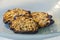 Closeup shot of freshly-baked Florentine cookies in a plate