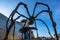 Closeup shot of a giant spider statue Maman by Louise Bourgeois in Spain