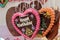 Closeup shot of gingerbread in a heart-shaped with a Happy Birthday greeting on it