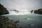 Closeup shot of Godafoss waterfall near Akureyri in the Icelandic highlands