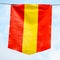 Closeup shot of a hanging Spanish pennant flag