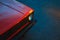 Closeup Shot Of A Head Lamps Of A Red Old Vintage Car