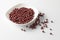 Closeup shot of a heap of Adzuki beans in a plate