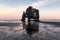 Closeup shot of the Hvitserkur sea stack, the troll of North-West, Iceland