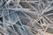 Closeup shot of the ice sheet with various triangular abstract textures