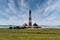 Closeup shot of a lighthouse in North Frisian Wadden Sea Pellworm Germany