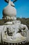 Closeup shot of the lion statue in the Bacalhoa Buddha Eden Garden in Portugal