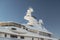 Closeup shot of the Mayan Queen super Yacht built by Blohm and Voss