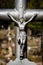 Closeup shot of metal crucifix