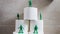 Closeup shot of military green soldier toys on toilet papers