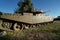 Closeup shot of an old British made tank in the Israeli army. memorial for fallen soldiers