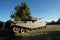 Closeup shot of an old British made tank in the Israeli army. memorial for fallen soldiers