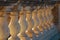 Closeup shot of old stone columns in a building