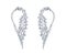 Closeup shot of a pair of silver earrings isolated on a white background