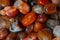 Closeup shot of a pile of colorful semi-precious stones