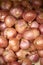 Closeup shot of a pile of onions