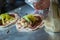 Closeup shot of a popular iconic street food baleada in Honduras