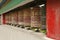 Closeup shot of Prayer wheels at Tibetan Buddhist monestary