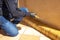 Closeup shot of professional disinfection of corners of a home for the prevention of viruses