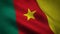 Closeup shot of the realistic flag of Cameroon with interesting textures